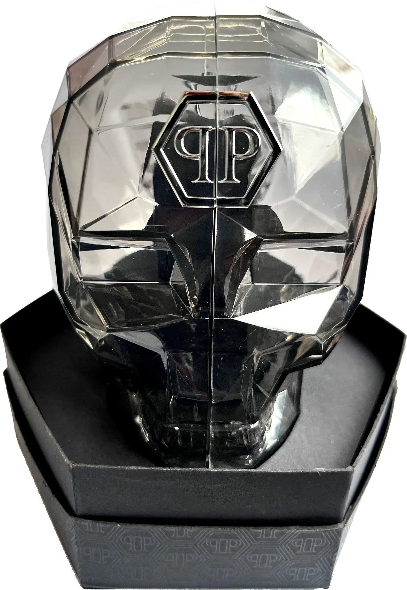 Philipp Plein Hexagon Phantom Black Dial Black Silicone Strap Watch For Men- PWPUA0124