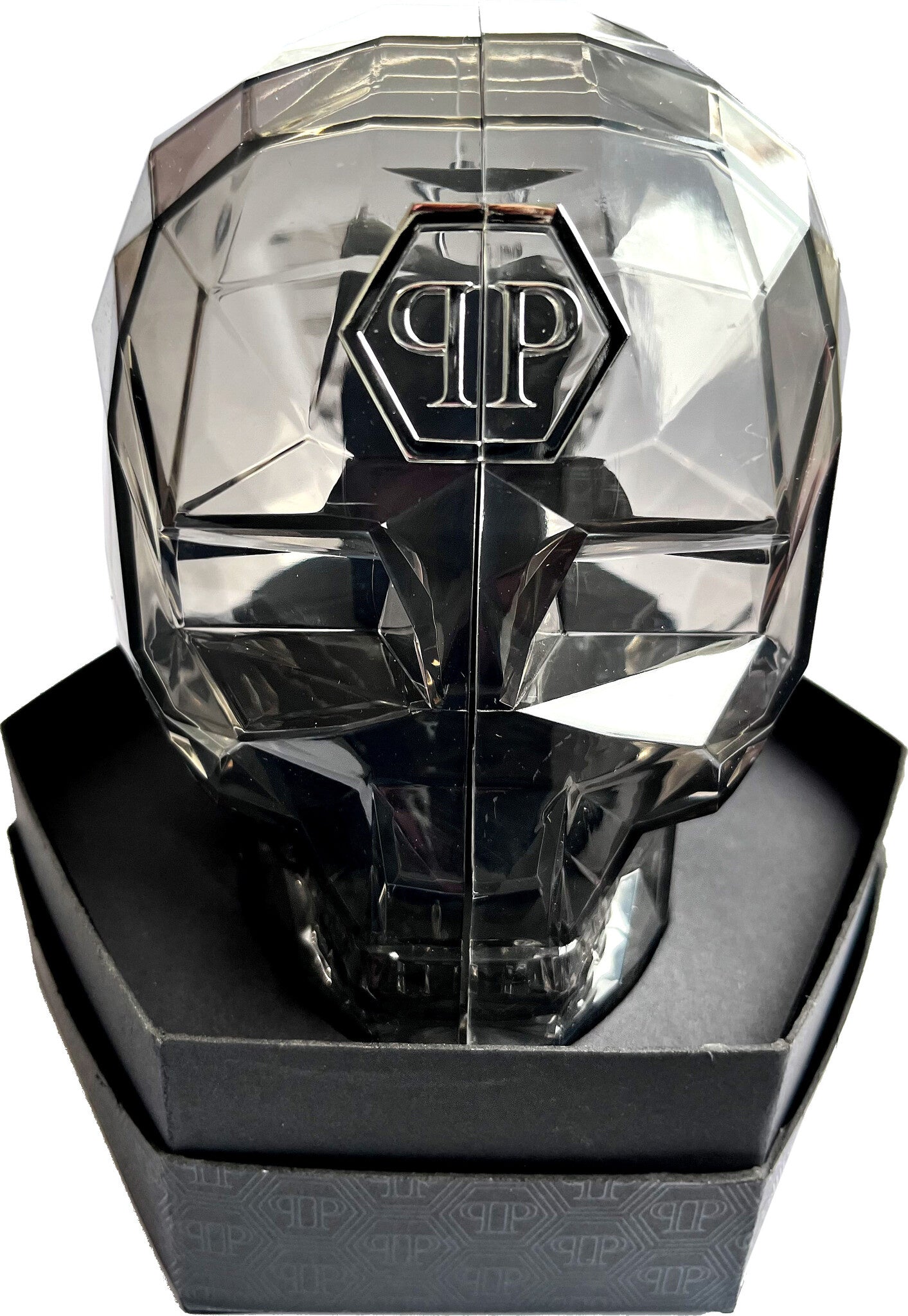 Philipp Plein Hexagon Phantom Black Dial Black Silicone Strap Watch For Men- PWPUA0524