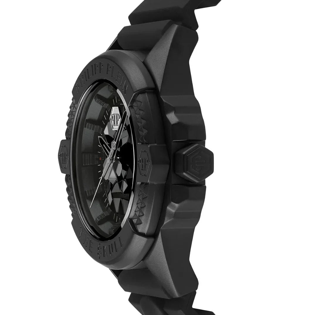 Philipp Plein The Skull Black Dial Black Silicone Strap Watch for Men - PWAAA0721