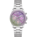 Guess Sol Chronograph Crystals Multicolor Dial Silver Steel Strap Watch For Women - GW0483L1