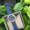 Guess Little Flirt Quartz Blue Dial Blue Leather Strap Watch For Women - W0456L6