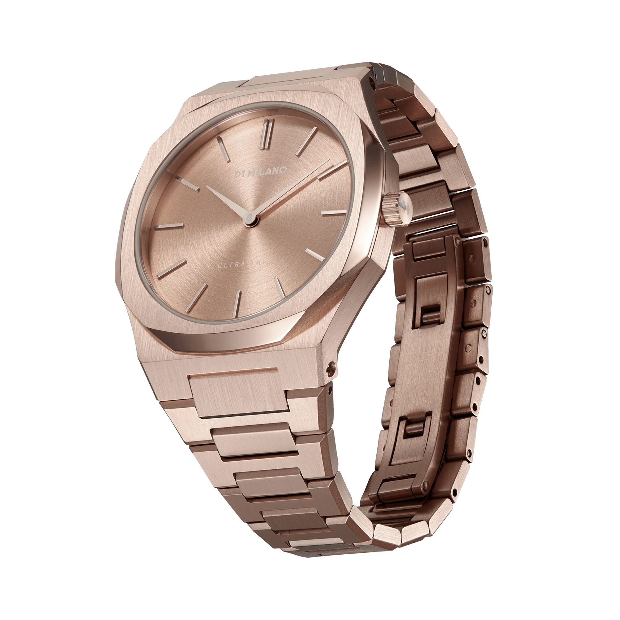 D1 Milano Ultra Thin Rose Gold Dial Rose Gold Steel Strap Watch for Women - D1-UTBL04