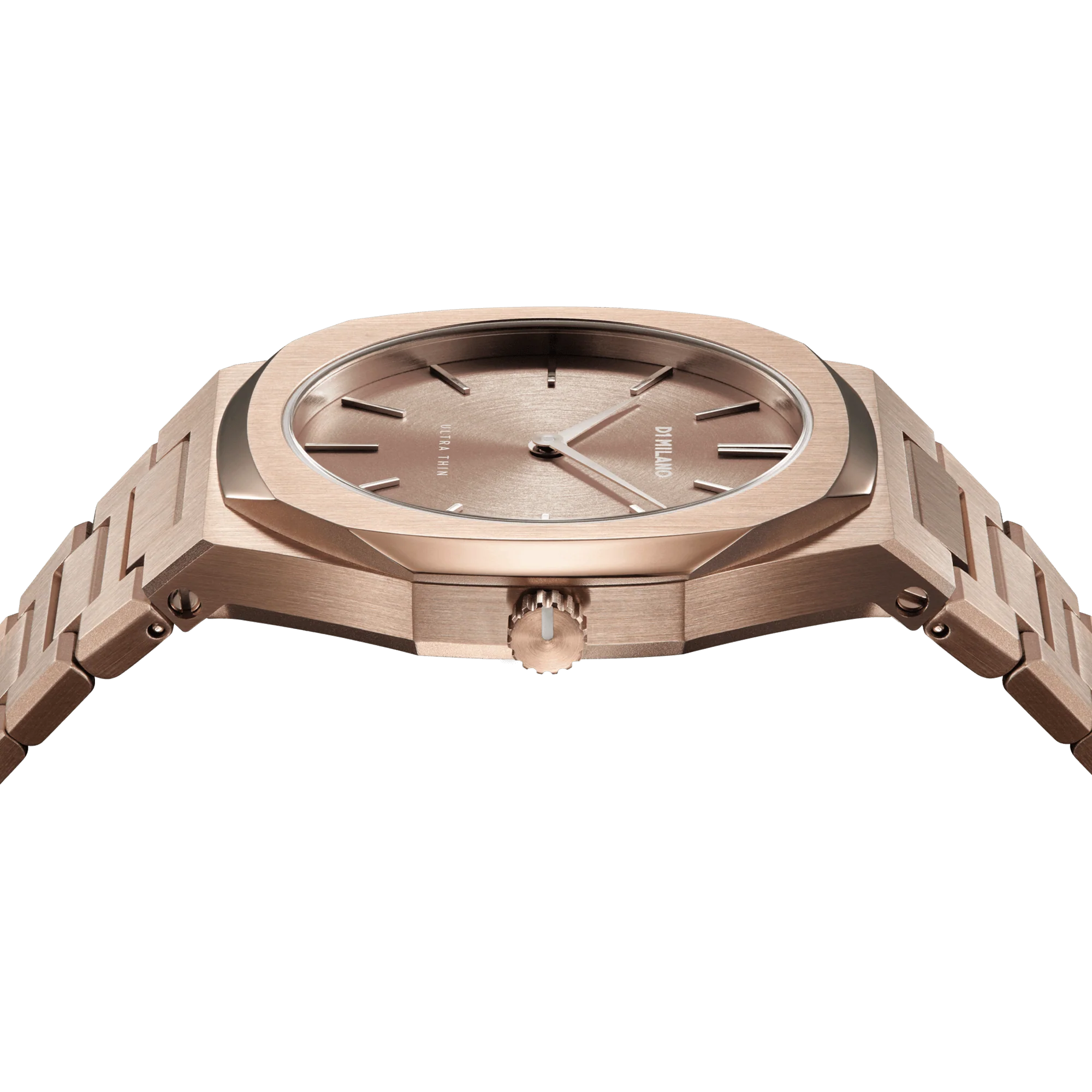 D1 Milano Ultra Thin Rose Gold Dial Rose Gold Steel Strap Watch for Women - D1-UTBL04