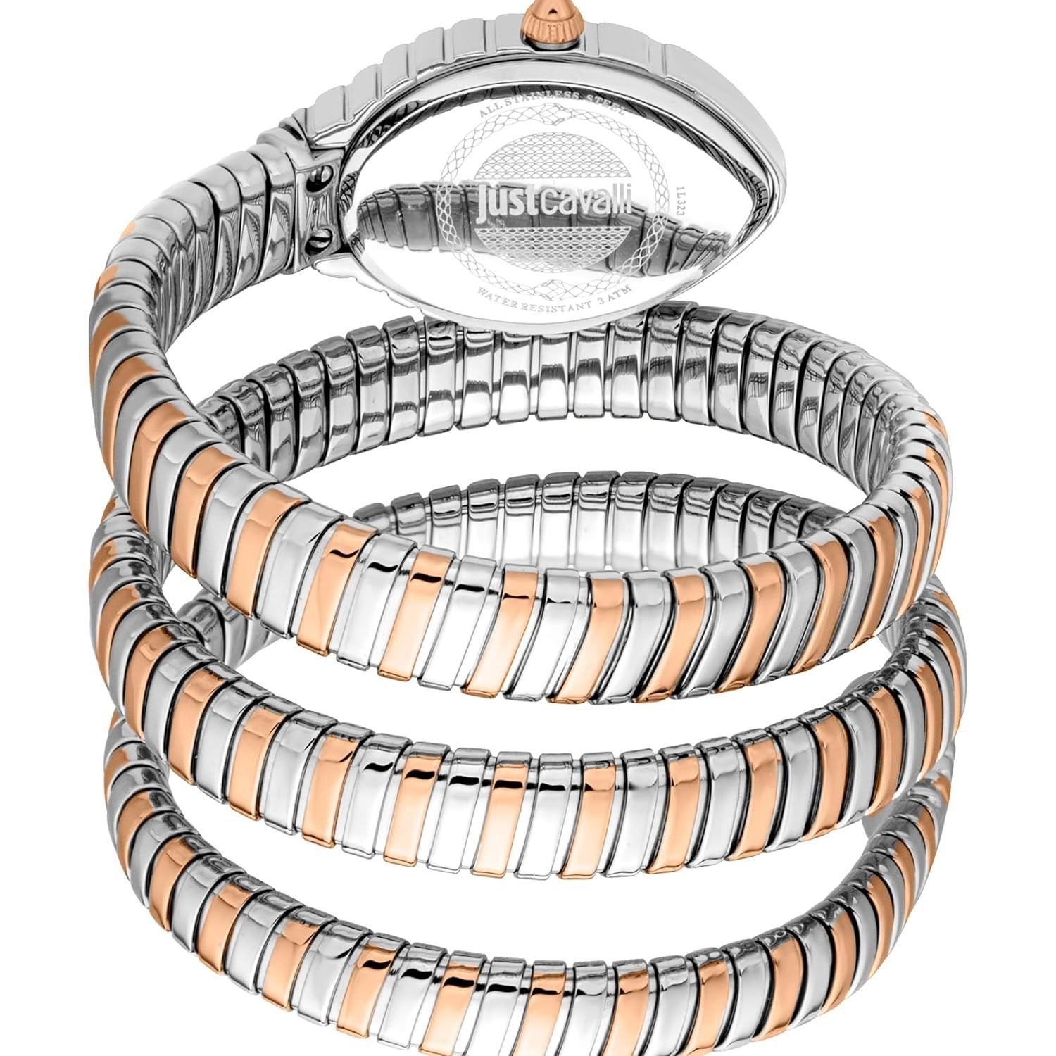 Just Cavalli Specchio Silver Dial Two Tone Steel Strap Watch for Women - JC1L323M0065