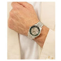 Hugo Boss Principle Skeleton Green Dial Silver Steel Strap Watch for Men - 1514236