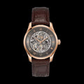 Hugo Boss Principle Skeleton Grey Dial Brown Leather Strap Watch for Men - 1514253