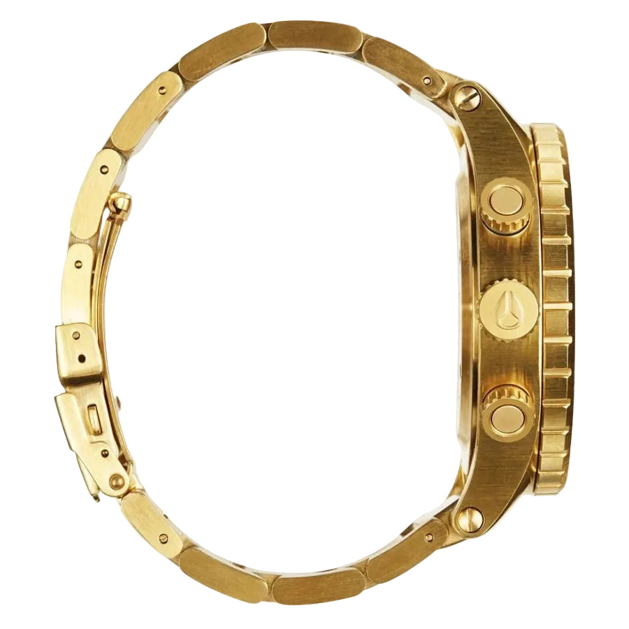 Nixon 48-20 Chrono Gold Dial Gold Steel Strap Watch for Men - A486-502