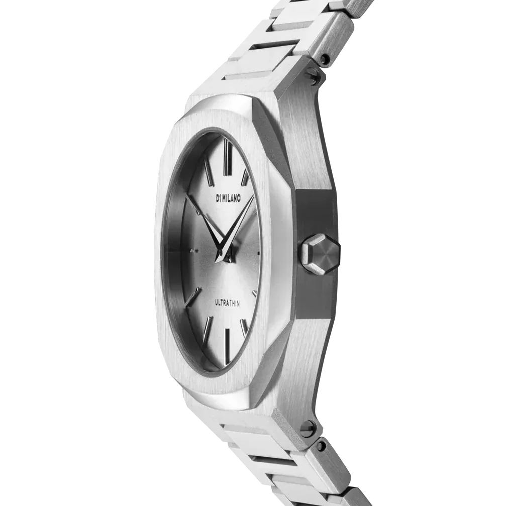 D1 Milano Ultra Thin Silver Dial Silver Steel Strap Watch for Women - D1-UTBL30