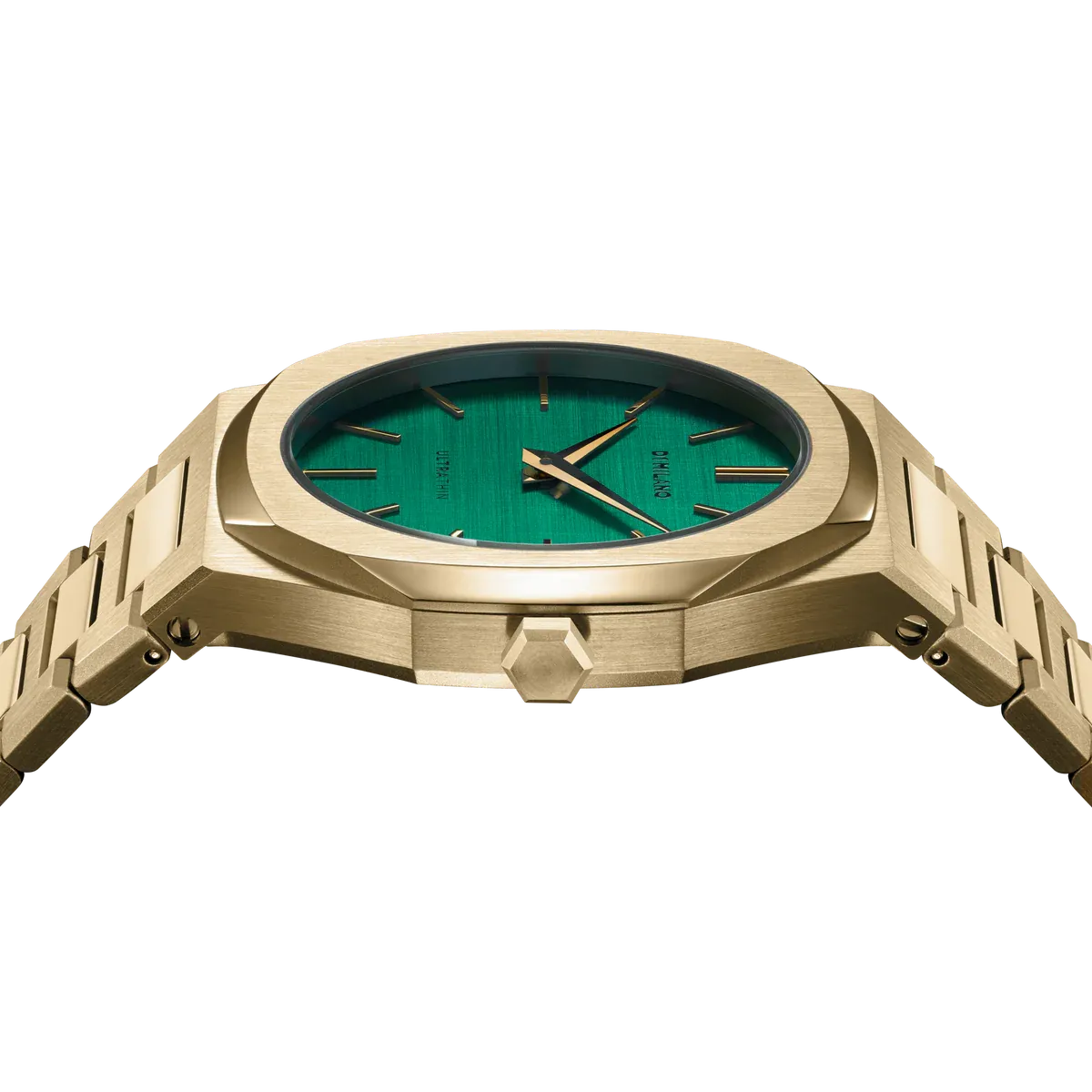 D1 Milano Ultra Thin Green Dial Gold Steel Strap Watch for Women - D1-UTBL18