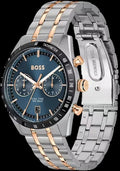 Hugo Boss Tourmaster Chronograph Blue Dial Two Tone Steel Strap Watch for Men - 1514288