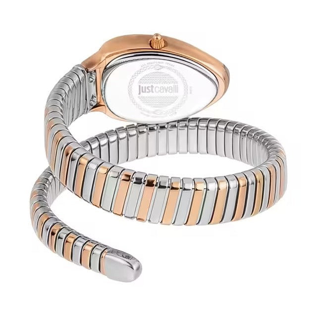 Just Cavalli Serpente Metallica Rose Gold Dial Two Tone Steel Strap Watch for Women - JC1L208M0075