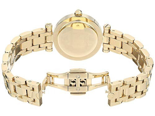 Tory Burch Classic T Black Dial Gold Steel Strap Watch for Women - TBW9010