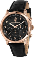 Maserati Epoca Limited Edition Chronograph Black Dial Black Leather Strap Watch for Men - R8871618015