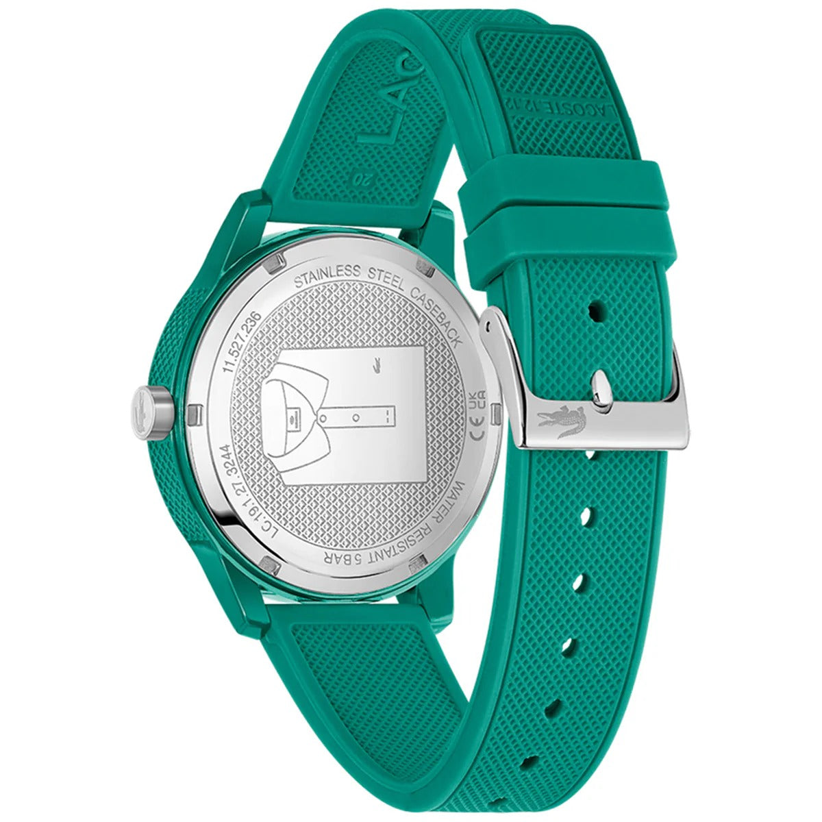 Lacoste 12.12 Cyan Green Dial Cyan Green Silicon Strap Watch for Men  - 2011192