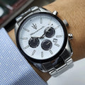 Maserati Attrazione Chronograph White Dial Silver Steel Strap Watch for Men - R8853151004