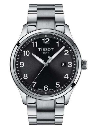 Tissot T-Sport Gent XL Black Dial Silver Steel Strap Watch for Men - T116.410.11.057.00