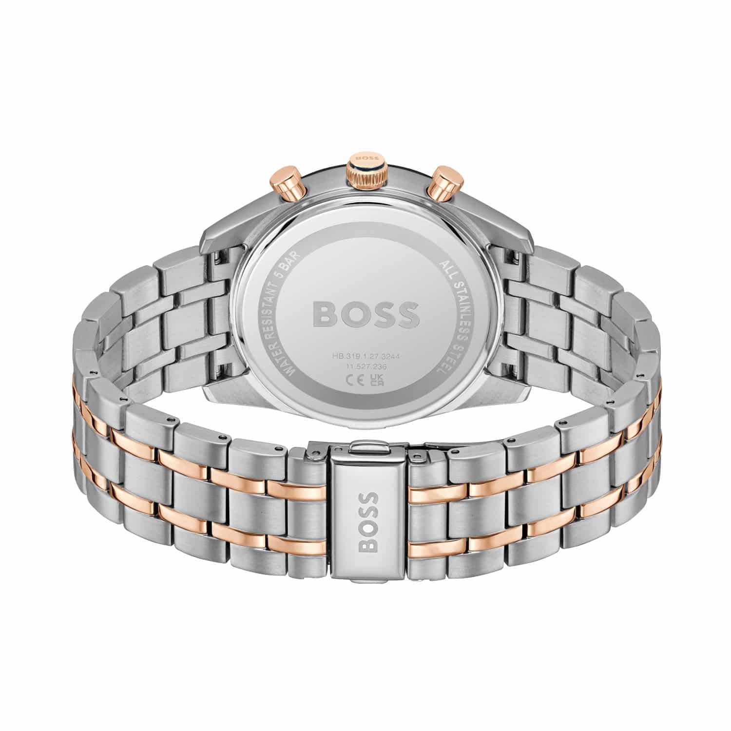 Hugo Boss Tourmaster Chronograph Blue Dial Two Tone Steel Strap Watch for Men - 1514288