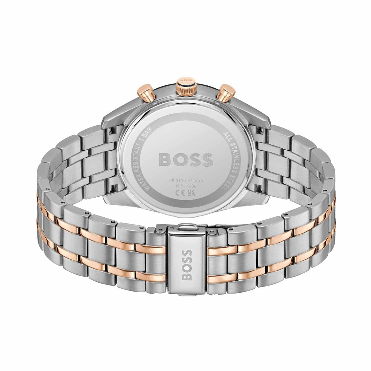 Hugo Boss Tourmaster Chronograph Blue Dial Two Tone Steel Strap Watch for Men - 1514288