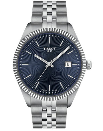 Tissot Ballade Quartz Blue Dial Silver Steel Strap Watch for Men - T156.410.11.041.00
