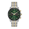 Hugo Boss Tourmaster Chronograph Green Dial Two Tone Steel Strap Watch for Men - 1514287