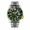 Seiko 5 Sports Forest Green Sunrise Limited Edition Green Dial Silver Steel Strap Watch for Men - SSK050K1