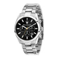Maserati Attrazione Chronograph Black Dial Silver Steel Strap Watch for Men - R8853151010
