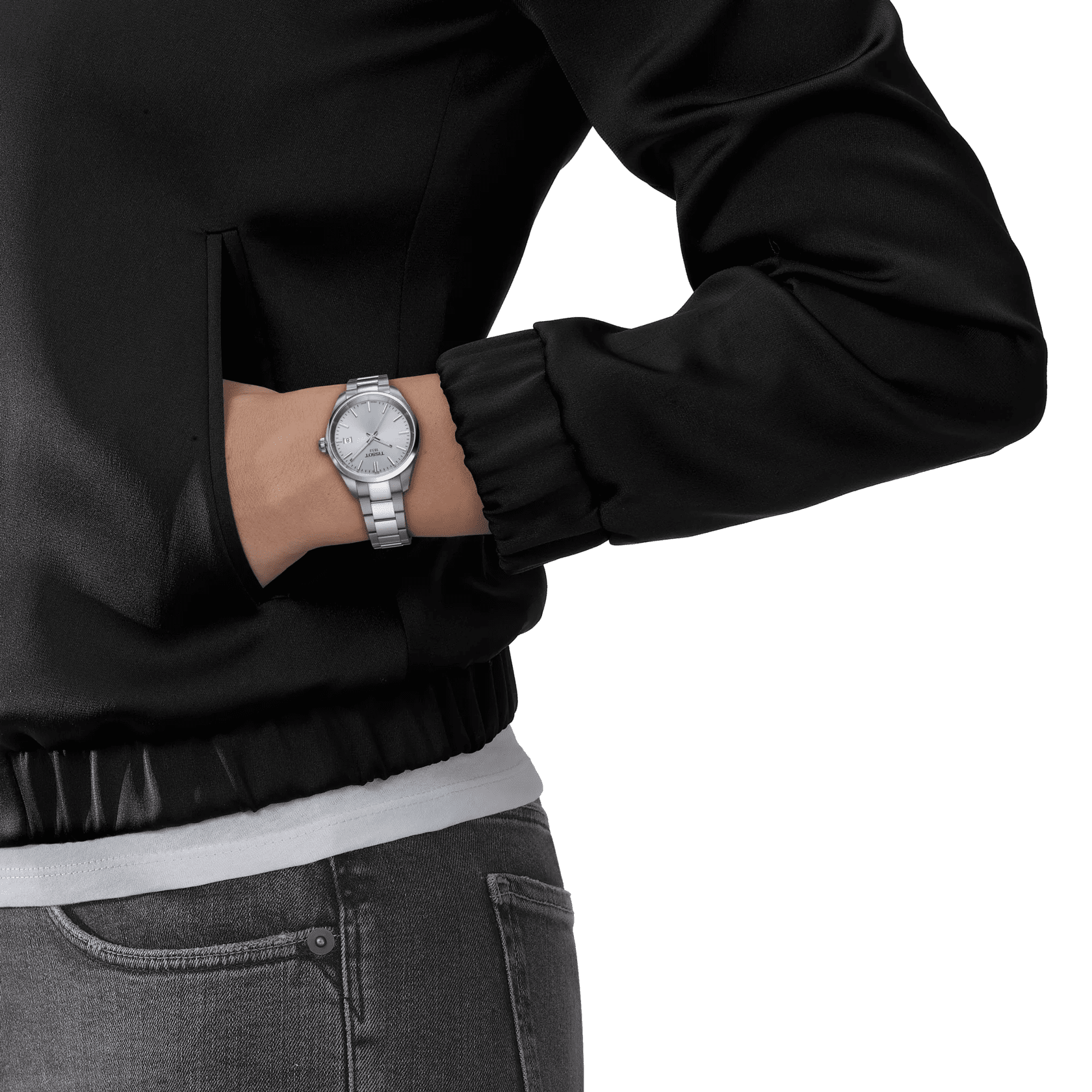 Tissot PR 100 Ice Blue Dial Silver Steel Strap Watch for Women - T150.210.11.351.00