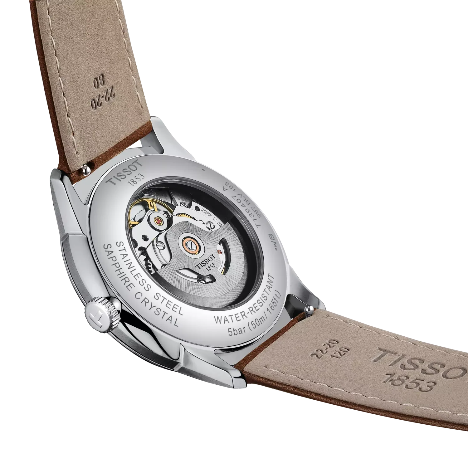 Tissot Chemin des Tourelles Automatic Powermatic 80 Blue Dial Brown Leather Strap Watch for Men - T139.407.16.041.00