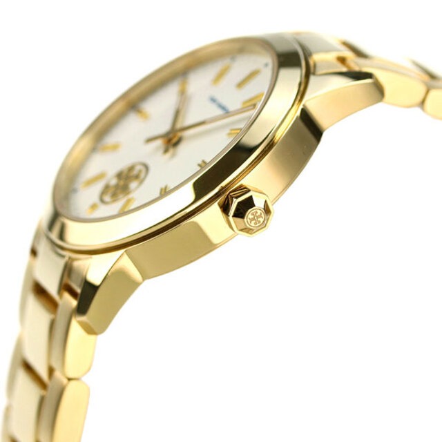 Tory Burch Collins White Dial Gold Steel Strap Watch for Women - TBW1300