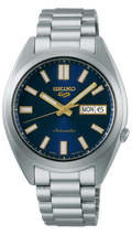 Seiko 5 Sports Automatic Blue Dial Silver Steel Strap Watch for Men - SRPL55K1