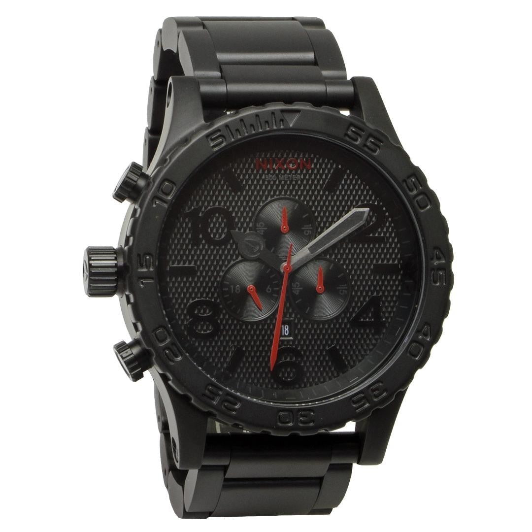 Nixon 51-30 Chronograph Black Dial Black Steel Strap Watch for Men - A083-2298