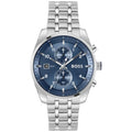 Hugo Boss Skytraveller Chronograph Blue Dial Silver Steel Strap Watch for Men - 1514216