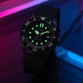 Citizen Mechanical Automatic Black Dial Black Rubber Strap Watch for Men - NJ0125-11E
