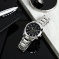 Maserati Attrazione Chronograph Black Dial Silver Steel Strap Watch for Men - R8853151010