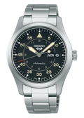 Seiko 5 Sports Flieger Automatic Black Dial Silver Steel Strap Watch for Men - SRPH27K1