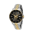 Maserati SFIDA Black Dial Two Tone Steel Strap Watch for Men - R8853140009