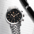 Maserati Epoca Chronograph Limited Edition Black Dial Silver Steel Strap Watch for Men - R8873618029