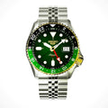 Seiko 5 Sports Forest Green Sunrise Limited Edition Green Dial Silver Steel Strap Watch for Men - SSK050K1