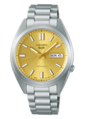 Seiko 5 Sports SNXS Automatic Gold Dial Silver Steel Strap Watch for Men - SRPL59K1