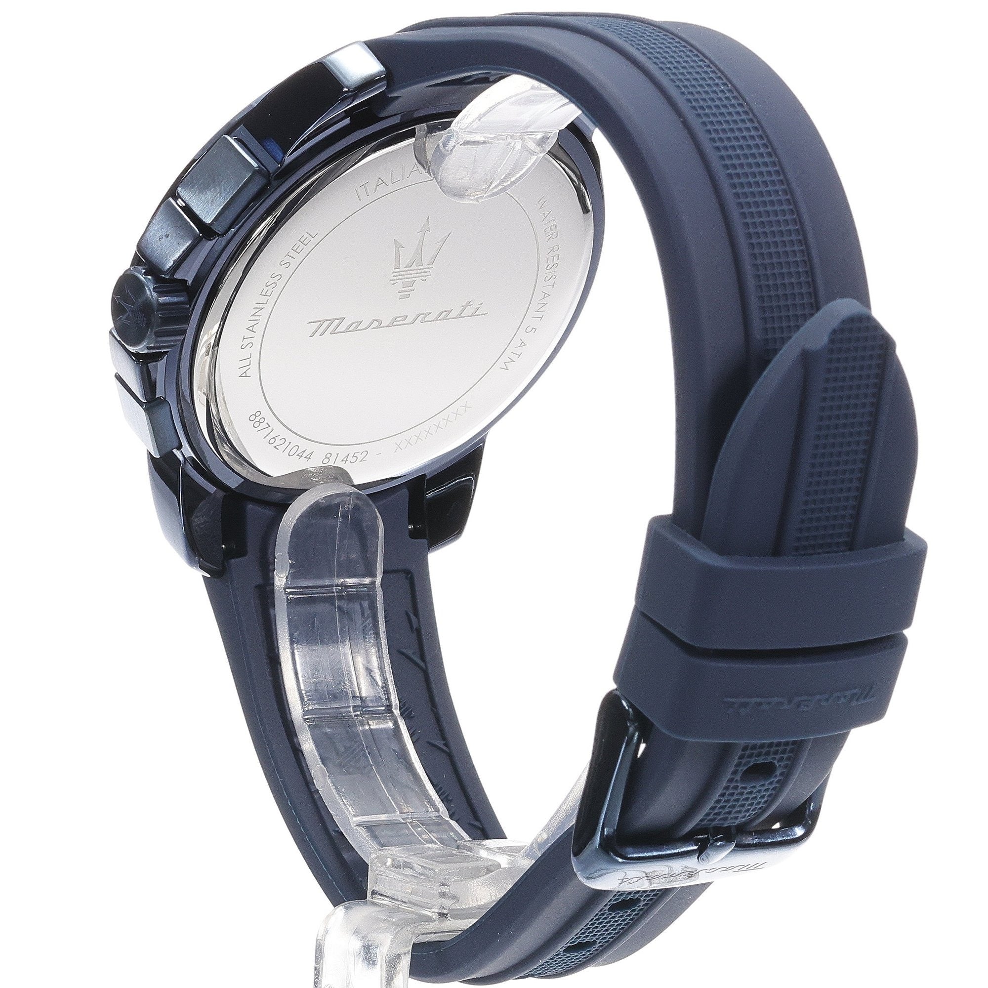 Maserati Successo Chronograph Blue Dial Blue Rubber Strap Watch for Men - R8871621044