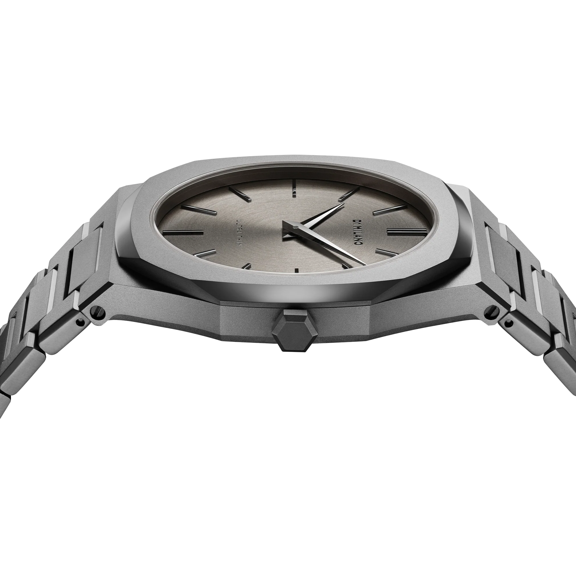 D1 Milano Ultra Thin Anthracite Gray Dial Gray Steel Strap Watch for Men - D1-UTBJ22