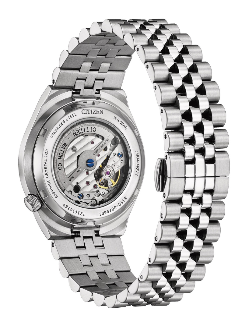 Citizen Tsuyosa 60 Automatic Black Dial Silver Steel Strap Watch for Men - NK0020-55E