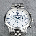 Maserati Epoca Chronograph White Dial Silver Steel Strap Watch for Men - R8873618034