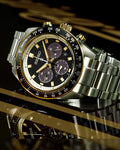 Seiko Prospex Speedtimer Solar Chronograph Black Dial Silver Steel Strap Watch for Men - SSC941