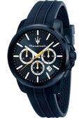 Maserati Successo Chronograph Blue Dial Blue Rubber Strap Watch for Men - R8871621044