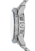 Emporio Armani World Explorer Chronograph Blue Dial Silver Steel Strap Watch for Men - AR11681