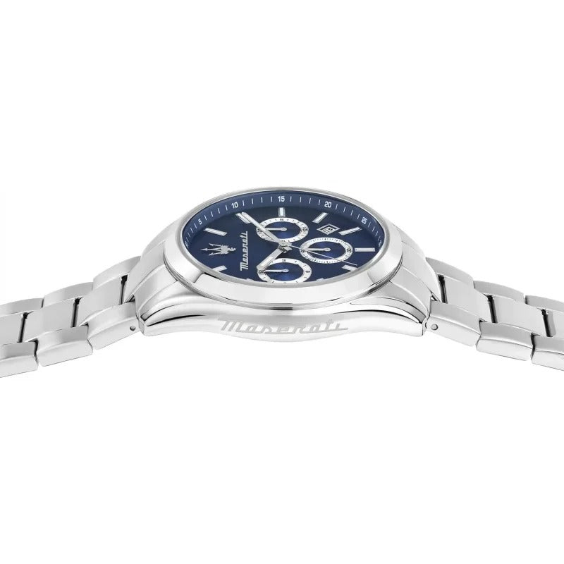 Maserati Attrazione Chronograph Blue Dial Silver Steel Strap Watch for Men - R8853151005