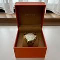 Tory Burch Collins Quartz White Dial Brown Leather Strap Watch for Women - TBW1202