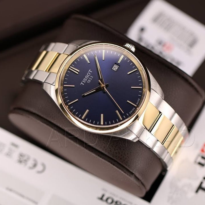 Tissot PR 100 Blue Dial Two Tone Steel Strap Watch for Men - T150.410.22.041.00