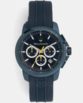 Maserati Successo Chronograph Blue Dial Blue Rubber Strap Watch for Men - R8871621044